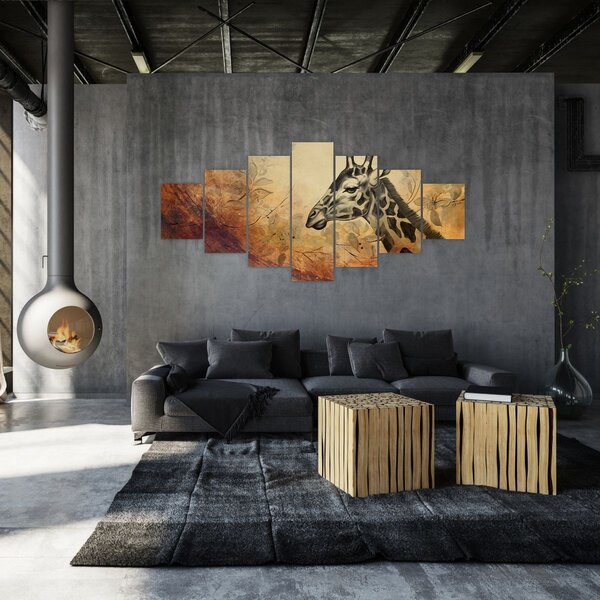 Obraz - Žirafa, malba (210x100 cm)