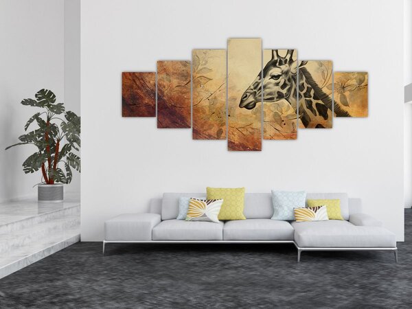 Obraz - Žirafa, malba (210x100 cm)