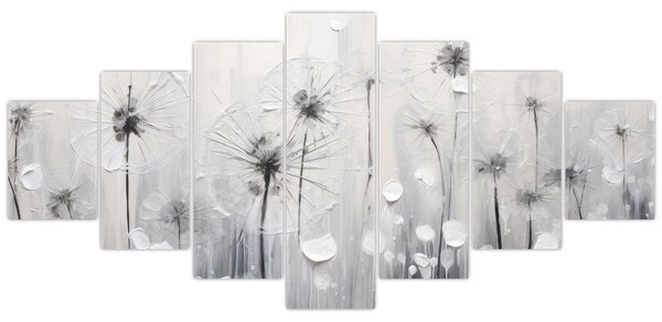 Obraz - Pampelišky, malba (210x100 cm)
