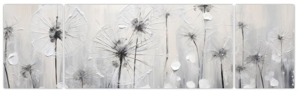 Obraz - Pampelišky, malba (170x50 cm)