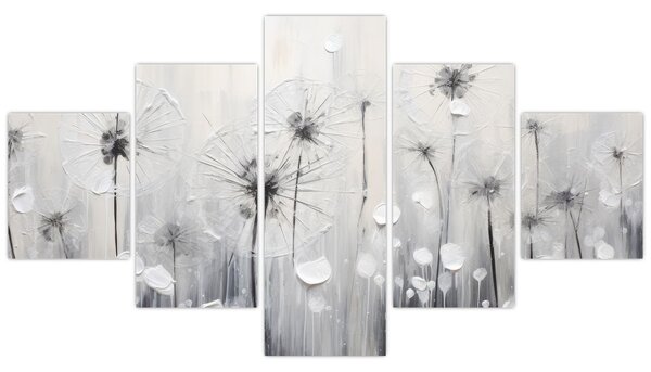 Obraz - Pampelišky, malba (125x70 cm)