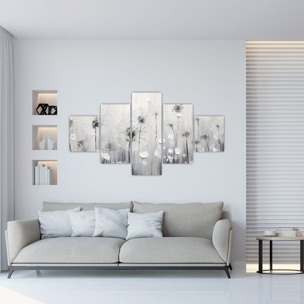 Obraz - Pampelišky, malba (125x70 cm)
