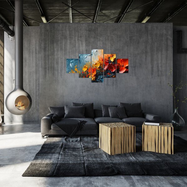 Obraz - Abstraktní malba květin III. (125x70 cm)