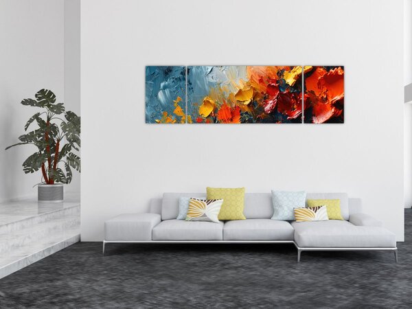 Obraz - Abstraktní malba květin III. (170x50 cm)