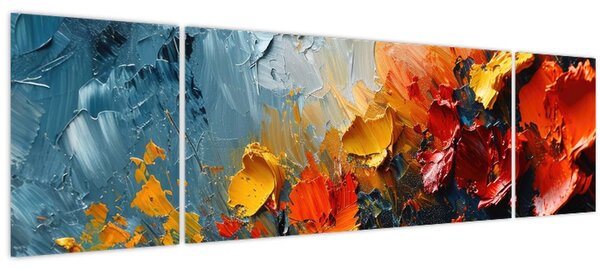 Obraz - Abstraktní malba květin III. (170x50 cm)