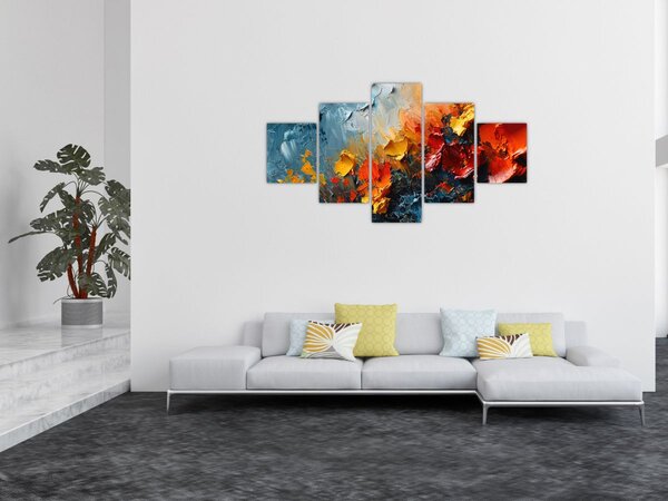 Obraz - Abstraktní malba květin III. (125x70 cm)