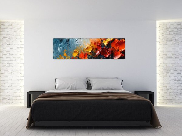 Obraz - Abstraktní malba květin III. (170x50 cm)