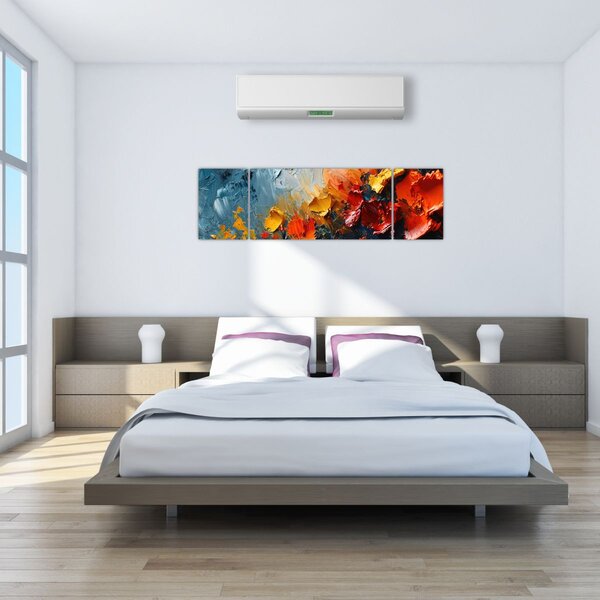 Obraz - Abstraktní malba květin III. (170x50 cm)