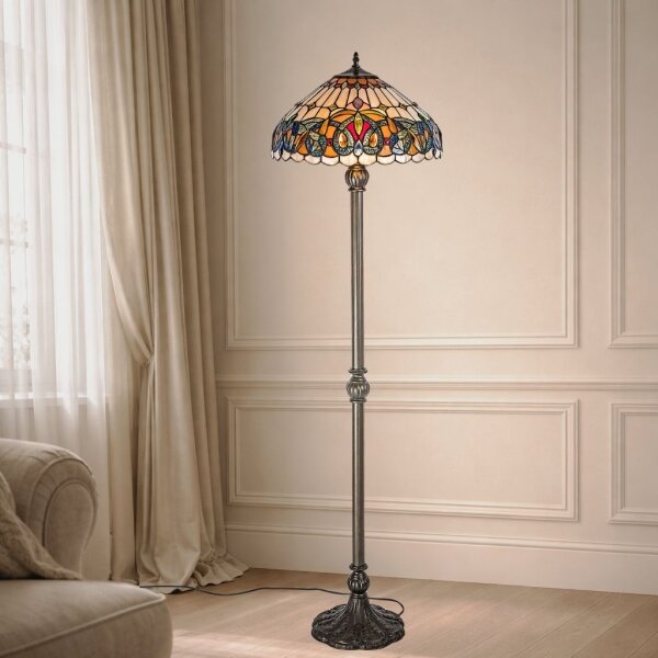 Brilagi - Tiffany vitrážová stojací lampa LUISA 2xE27/60W/230V