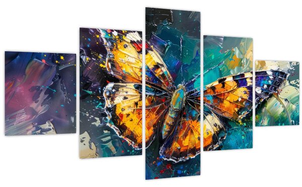 Obraz - Motýl, olejomalba (125x70 cm)