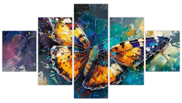 Obraz - Motýl, olejomalba (125x70 cm)
