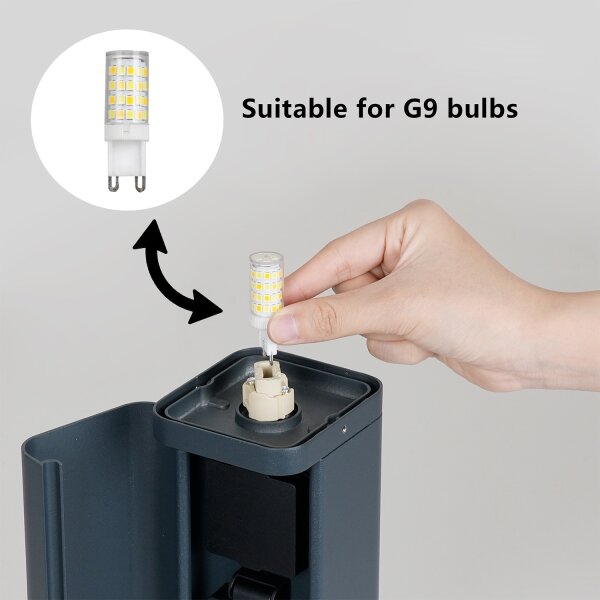 Brilagi -Venkovní lampa se 2 zásuvkami SCHUKO PILLAR 1xG9/11W/230V IP44 antracit