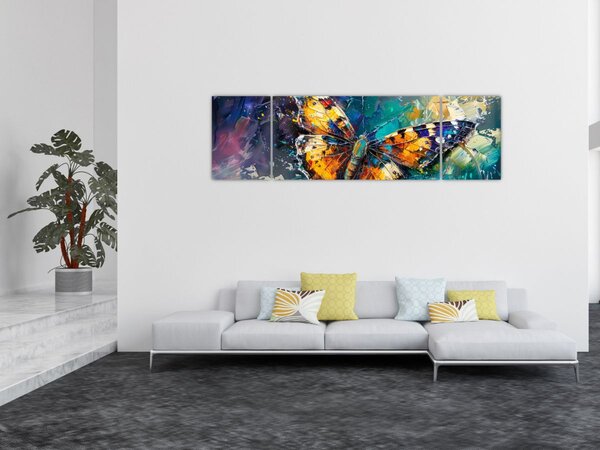 Obraz - Motýl, olejomalba (170x50 cm)
