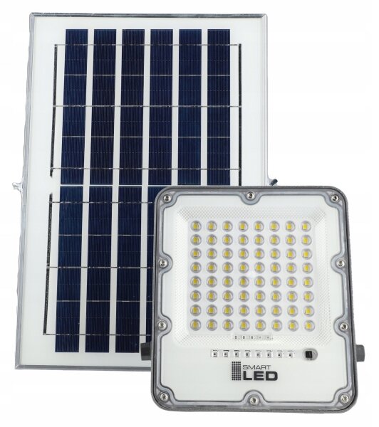 LED Stmívatelný solární reflektor LED/50W/3,2V 5000K 6000 mAh IP65 černá + DO