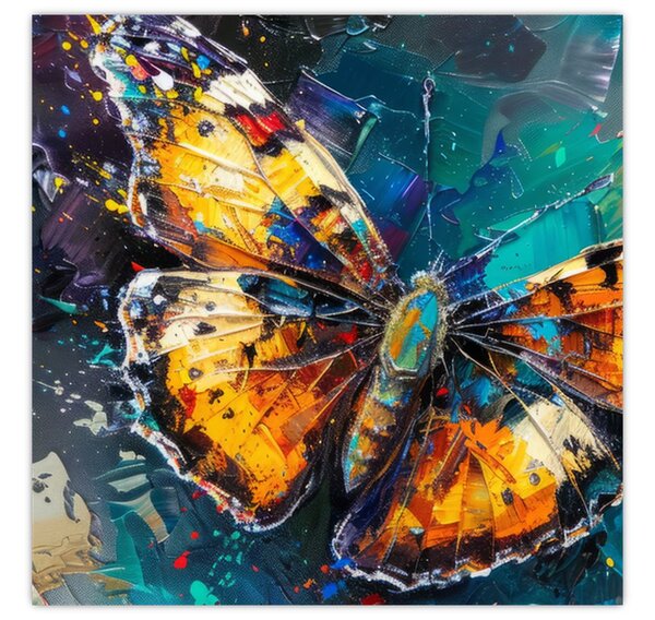 Obraz - Motýl, olejomalba (30x30 cm)