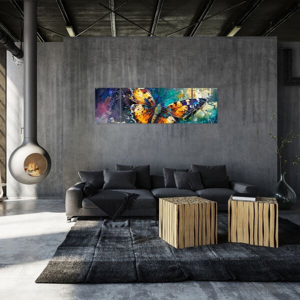 Obraz - Motýl, olejomalba (170x50 cm)