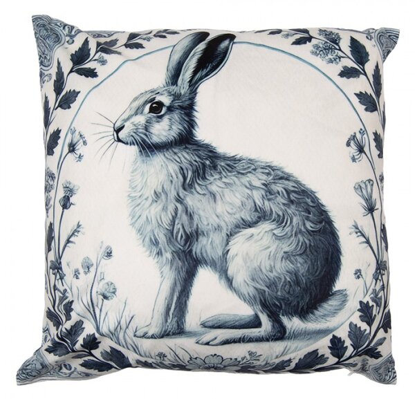 Povlak na polštář modrošedý zajíček polyester – 45x45 cm
