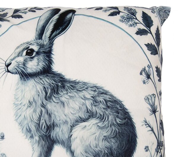 Povlak na polštář modrošedý zajíček polyester – 45x45 cm