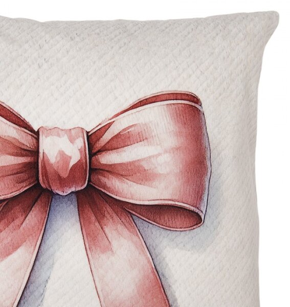 Povlak na polštář červená akvarelová mašle polyester – 45x45 cm