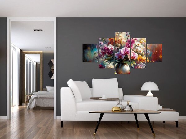 Obraz - Váza květin II. (125x70 cm)