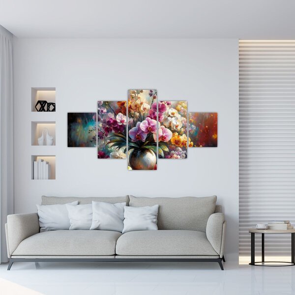 Obraz - Váza květin II. (125x70 cm)