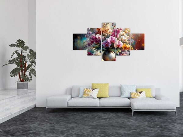 Obraz - Váza květin II. (125x70 cm)