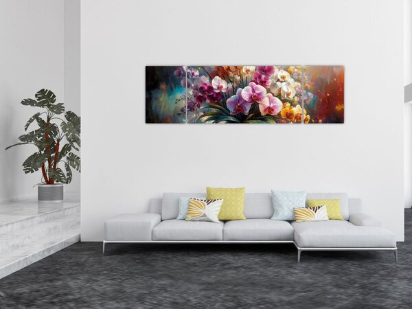 Obraz - Váza květin II. (170x50 cm)