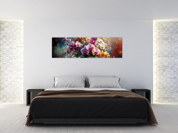 Obraz - Váza květin II. (170x50 cm)