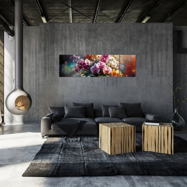 Obraz - Váza květin II. (170x50 cm)
