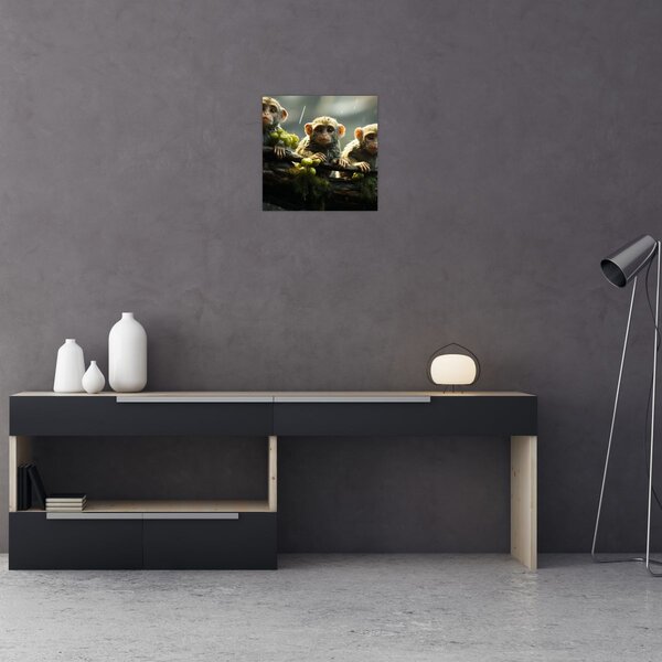 Obraz - Opičky (30x30 cm)