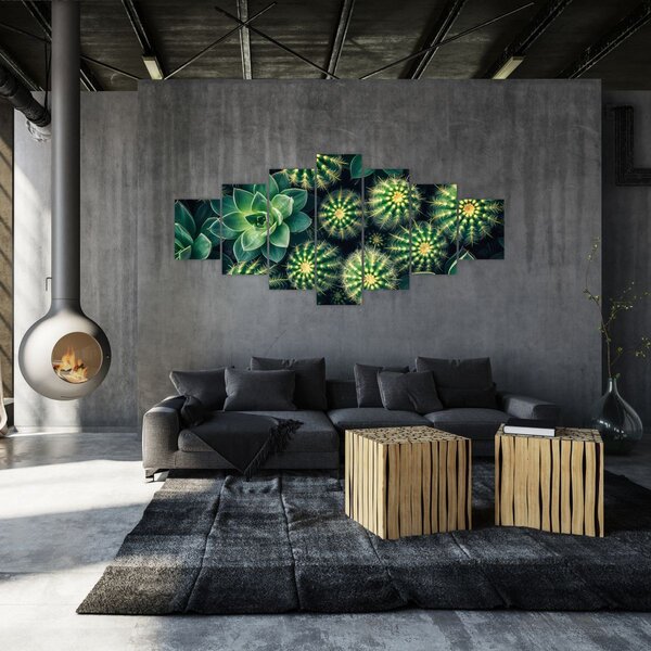 Obraz - Kaktusy (210x100 cm)