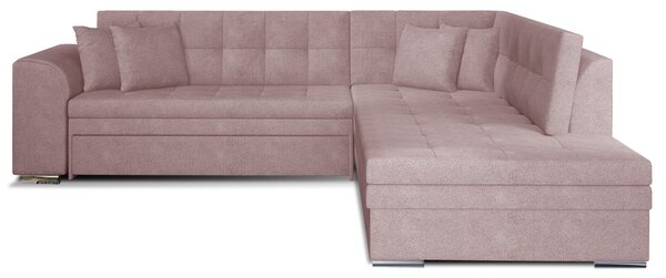 Rohová sedací souprava AMORY - světle růžová, pravý roh
