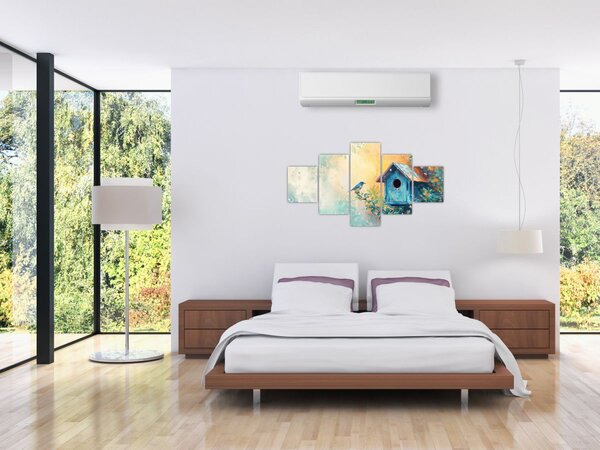 Obraz - Ptačí budka, akvarel (125x70 cm)
