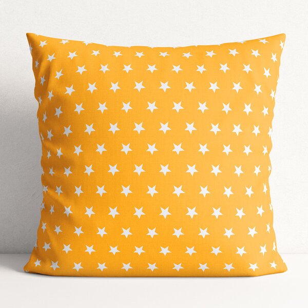 Goldea bavlněný povlak na polštář - bílé hvězdičky na oranžovém 30 x 50 cm