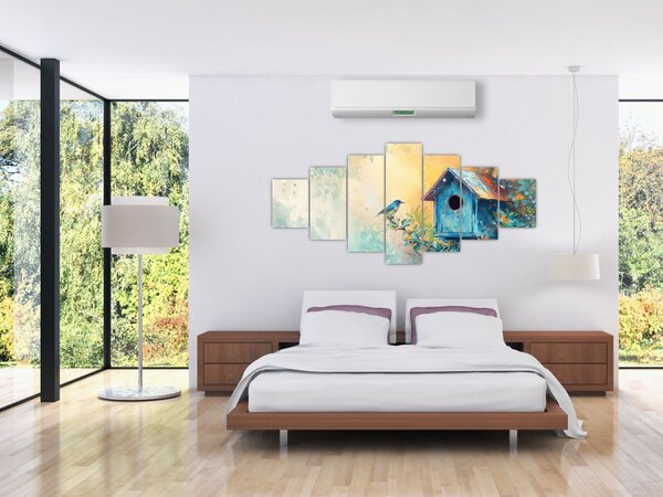 Obraz - Ptačí budka, akvarel (210x100 cm)