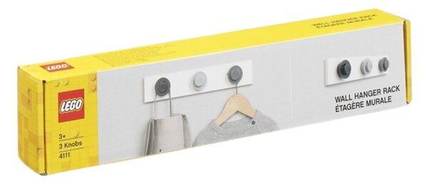 Šedo bílý věšák LEGO® Storage 33 x 6,5 cm