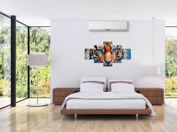 Obraz - Pohled tygra, malba (125x70 cm)