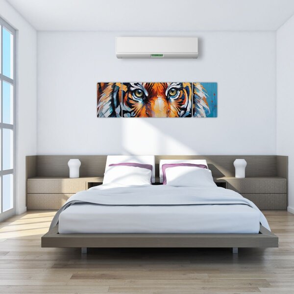 Obraz - Pohled tygra, malba (170x50 cm)