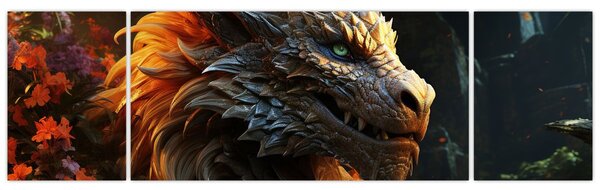 Obraz - Drak (170x50 cm)
