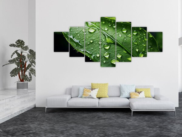 Obraz - List po dešti (210x100 cm)