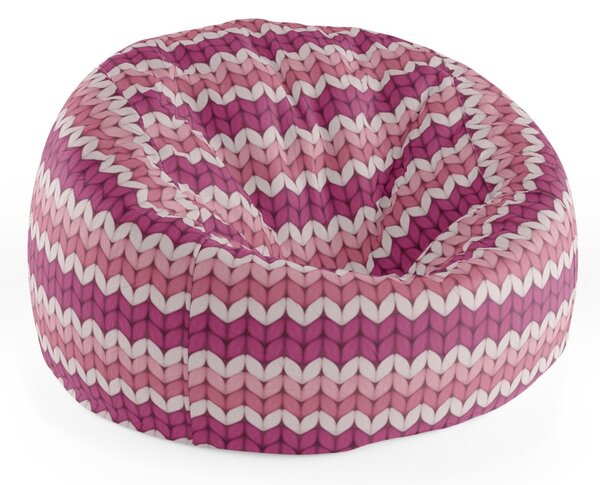 Sablio Sedací vak Cocoon Střídajíci růžové pletení: 115 x 75 cm x 45 cm