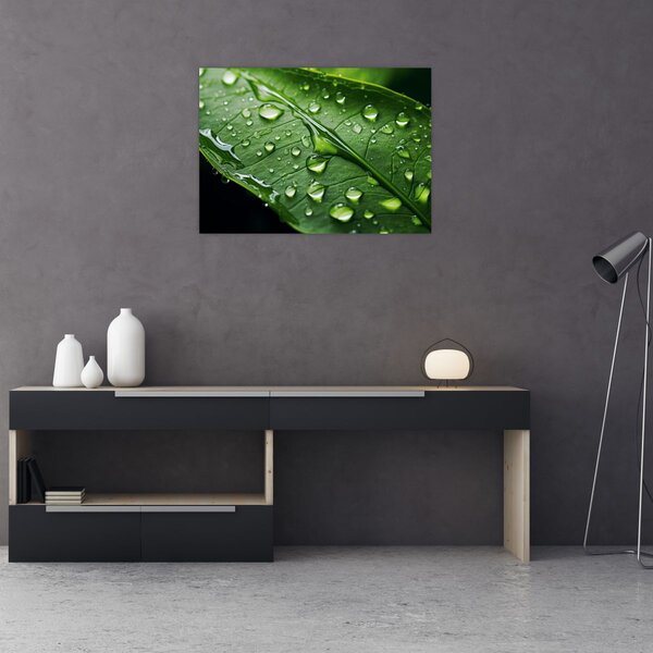 Obraz - List po dešti (70x50 cm)