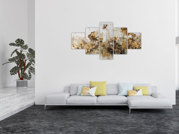Obraz - Abstraktní květinová malba (125x70 cm)