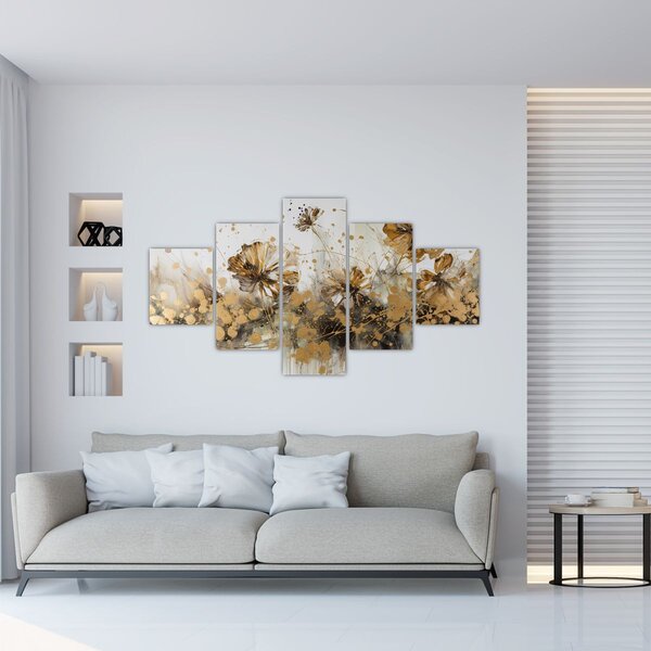 Obraz - Abstraktní květinová malba (125x70 cm)
