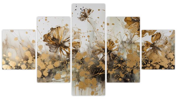 Obraz - Abstraktní květinová malba (125x70 cm)