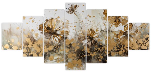 Obraz - Abstraktní květinová malba (210x100 cm)
