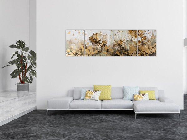 Obraz - Abstraktní květinová malba (170x50 cm)