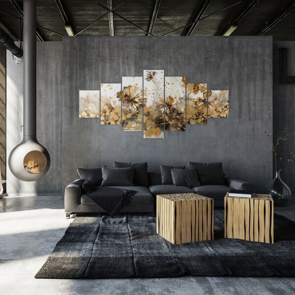 Obraz - Abstraktní květinová malba (210x100 cm)