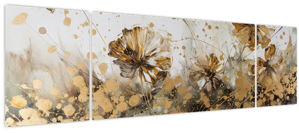 Obraz - Abstraktní květinová malba (170x50 cm)