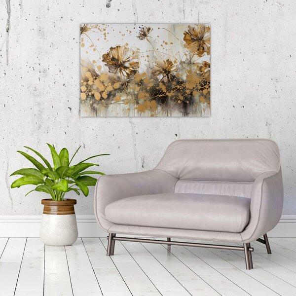 Obraz - Abstraktní květinová malba (70x50 cm)